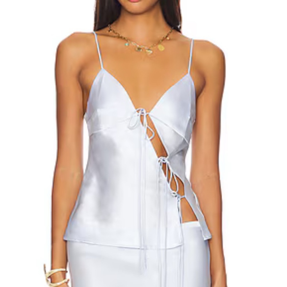 lioness mariah cami Satin Tie-Front Top